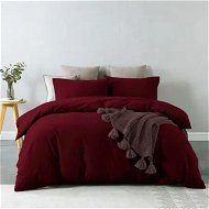 Detailed information about the product Royal Comfort Vintage Washed 100 % Cotton Quilt Cover Set Double - Mulled Wine