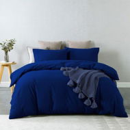 Detailed information about the product Royal Comfort Vintage Washed 100 % Cotton Quilt Cover Set Double - Royal Blue