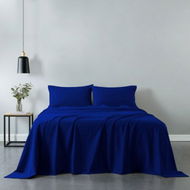 Detailed information about the product Royal Comfort Vintage Washed 100% Cotton Sheet Set - Double Royal Blue.