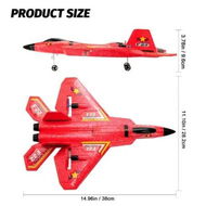 Detailed information about the product RTF F-22 Raptor RC Airplane: 2.4Ghz 6-Axis Gyro with Light Strip, Perfect for Kids and Beginners(Red)