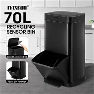 Detailed information about the product Rubbish Bin Recycling 70L Kitchen Waste Trash Can Dust Garbage Pedal Motion Sensor Dual Compartment Stainless Steel Container Household