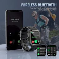 Detailed information about the product Rugged Tactical Smartwatch for Men: Bluetooth Calling, Fitness Tracking, Waterproof, Various Monitoring in a Tactial-Grade Design, compatital with Android and iPhone