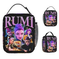 Detailed information about the product Rumi K-pop Demon Lunch Bag For Unisex Huntrix Graphic Lunch Box Cooler Bag Convenient Oxford Tote Food Bags