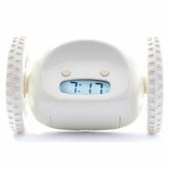 Detailed information about the product Runaway Alarm Clock On Wheels (Authentic) Extra Loud For Heavy Sleepers Funny Rolling Jumping (White)