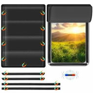 Detailed information about the product RV Door Window Shade Cover Magnetic RV Blackout Window Cover with UV Protection Privacy Features Foldable Magnet Design Waterproof Fabric Reflective Silver Coating (Black 64 * 41 cm)