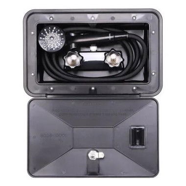 RV Outdoor Shower Exterior Shower Box Kit for RV, Camper, Van, Travel Trailer, Motorhome and Boat, Black