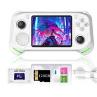 Detailed information about the product RX6H Handheld Game Console with 128G TF Card, Open Source Linux System 3.5 Inch 640*480 IPS Screen Retro Handheld Video Game Player, White