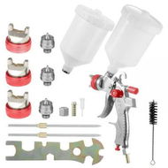 Detailed information about the product RYNOMATE Gravity Feed Air Spray Paint Gun Kit with 3 Nozzle (Red) RNM-PSG-100-SK