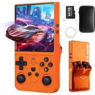 Detailed information about the product S600 Retro Gaming Console,Handheld Console 4 Inch Screen Linux System with 64G TF Card,Support 10+ Simulators,Rechargeable Portable Game Console (Orange)