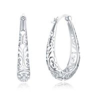 Detailed information about the product S925 Electroplated Hollow Out Simple Pure Silver Earrings