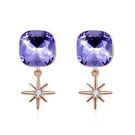 Detailed information about the product S925 M Bracket Earrings Purple