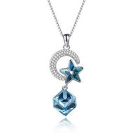 Detailed information about the product S925 Sterling Silver Star And Moon Necklace