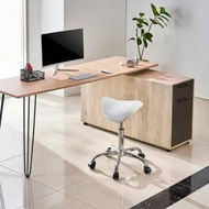 Detailed information about the product Saddle Stool Swivel Stool with Wheels PU Leather Height Adjustable White