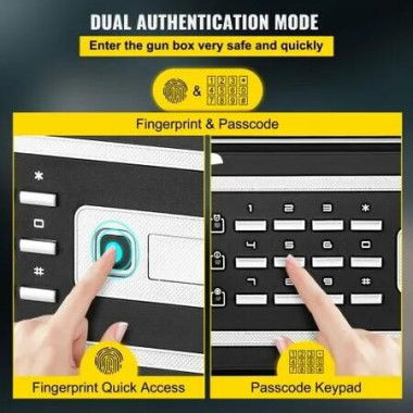 Safe Box 2.1 CU.FT Fingerprint Safe Box for Money w/ 2 Keys & Digital Keypad Q235 Steel Safe Box for Storing Cash Jewelry Pistols Documents Watches