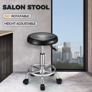 Detailed information about the product Salon Chair Barber Stool Hairdressing Beauty Clinic Height Adjustable Rotatable Round PU Black