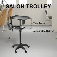 Detailed information about the product Salon Trolley Cart Hairdressing Hair Colouring Extension Tray Storage Spa Beauty Tattoo Tool Stand on Wheels Rolling Organiser Adjustable Equipment