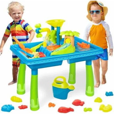 Sandbox Water Table Kids Summer Beach Outdoor Dolphin Wheel Molds Bucket Shovel Toy Activity Christmas Birthday Gift Playtime Fun