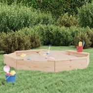 Detailed information about the product Sandbox with Seats Octagon Solid Wood Pine