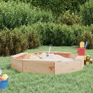 Detailed information about the product Sandbox with Seats Octagon Solid Wood Pine