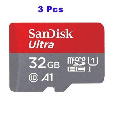 SanDisk 32GB Ultra MicroSDHC UHS-I Memory Card With Adapter - 98MB/s C10 U1 Full HD A1 Micro SD Card - SDSQUAR-032G-GN6MA (3 Pack)