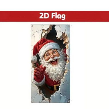 Santa Breaks The Door Christmas Door Curtain 2D Flag 90x180cm Ideal For Christmas Decorations And Festive Events