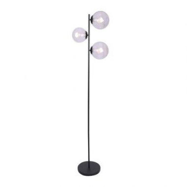 Sarantino 3-Light Black Metal Floor Lamp