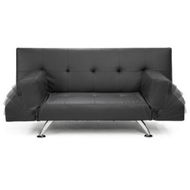 Detailed information about the product Sarantino 3 Seater Faux Leather Sofa Bed Lounge - Grey