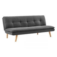 Detailed information about the product Sarantino 3 Seater Linen Sofa Bed Couch Lounge Futon - Dark Grey