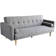 Detailed information about the product Sarantino 3 Seater Linen Sofa Bed Couch With Pillows - Light Grey