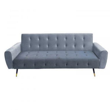 Sarantino Ava Tufted Velvet Sofa Bed - Light Grey