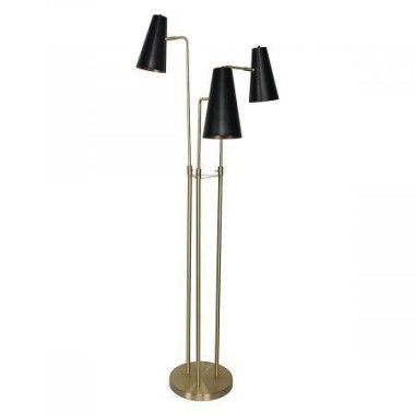 Sarantino Brass Floor Lamp With Three Metal Shades