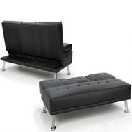 Detailed information about the product Sarantino Faux Leather Sofa Bed Lounge Furniture - Black