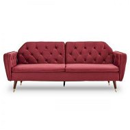 Detailed information about the product Sarantino Faux Velvet Sofa Bed Couch Furniture Suite Seat Burgundy