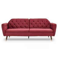 Detailed information about the product Sarantino Faux Velvet Sofa Bed Couch Furniture Suite Seat Burgundy