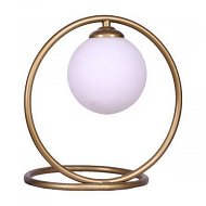 Detailed information about the product Sarantino Gold Metal Table Lamp With White Glass Shade