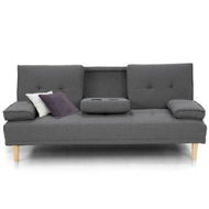 Detailed information about the product Sarantino Linen Fabric Sofa Bed Lounge Couch Futon - Dark Grey