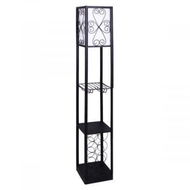 Detailed information about the product Sarantino Metal Etagere Floor Lamp With Wine Holder Shelf