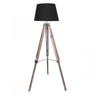 Detailed information about the product Sarantino Timber Tripod Floor Lamp Adjustable Height Taper Fabric