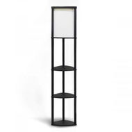 Detailed information about the product Sarantino Wood Etagere Floor Lamp in Tripod Shape 3 Wooden Shelves