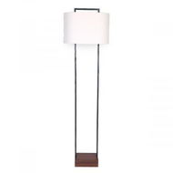 Detailed information about the product Sarantino Wood Floor Lamp In Cherry Base & Black Finish Body.