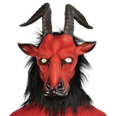 Satanic Beast Latex Mask Red