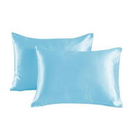 Detailed information about the product Satin Pillowcase Set of 2 Silk Pillow Cases for Hair and Skin Satin Pillow Covers 2 Pack with Envelope Closure (51*66cm Light Blue)