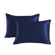 Detailed information about the product Satin Pillowcase Set of 2 Silk Pillow Cases for Hair and Skin Satin Pillow Covers 2 Pack with Envelope Closure (51*66cm Navy blue)