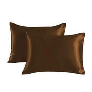 Detailed information about the product Satin Pillowcase Set of 2 Silk Pillow Cases for Hair and Skin Satin Pillow Covers 2 Pack with Envelope Closure (51*76cm Coffee)