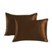 Satin Pillowcase Set of 2 Silk Pillow Cases for Hair and Skin Satin Pillow Covers 2 Pack with Envelope Closure (51*76cm Coffee). Available at Crazy Sales for $15.99