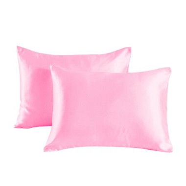 Satin Pillowcase Set Of 2 Silk Pillowcases For Hair And Skin Satin Pillow Covers 2 Pack With Envelope Closure (51*76cm Light Pink)