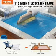 Detailed information about the product Screen Printing Kit, 2 Pieces Aluminum Silk Screen Printing Frames20.3 x 25.4/25.4 x 35.6cm 110 Count Mesh, 2 Tapes and Screen Printing Squeegees and Transparency Films for T-shirts DIY