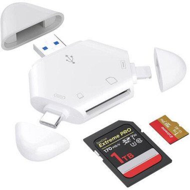 SD Card Reader Triangle Memory Card For IPhone/iPad USB-C And USB-A To Micro SD TF Trail Camera Card Adapter.