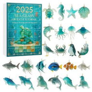 Detailed information about the product Sea Glass Animals Christmas Advent Calendar,24 Day Christmas Countdown Calendar 2D Sea Glass Marine Animals Christmas Pendant For Christmas Decoration