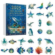 Detailed information about the product Sea Glass Marine Life Christmas Advent Calendar,24 Days Christmas Countdown Calendar,with 24 Ocean Animals Decoration,For Ocean Lovers,Kids Collectors